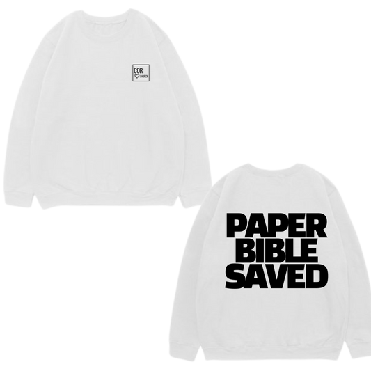 PAPER BIBLE SAVED CREW NECK