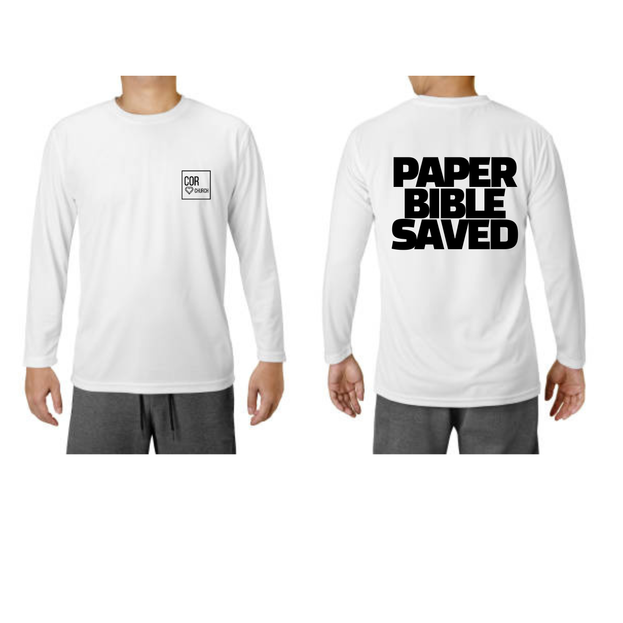 PAPER BIBLE SAVED LONG SLEEVE SHIRT